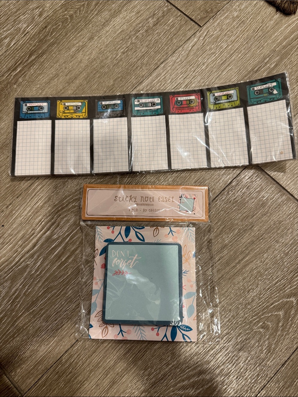 Assorted Color Sticky/magnetic Note Pads - Blue & Multi-Color